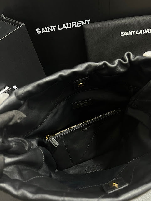 Saint Laurent Negro Cadena Dorada Piel