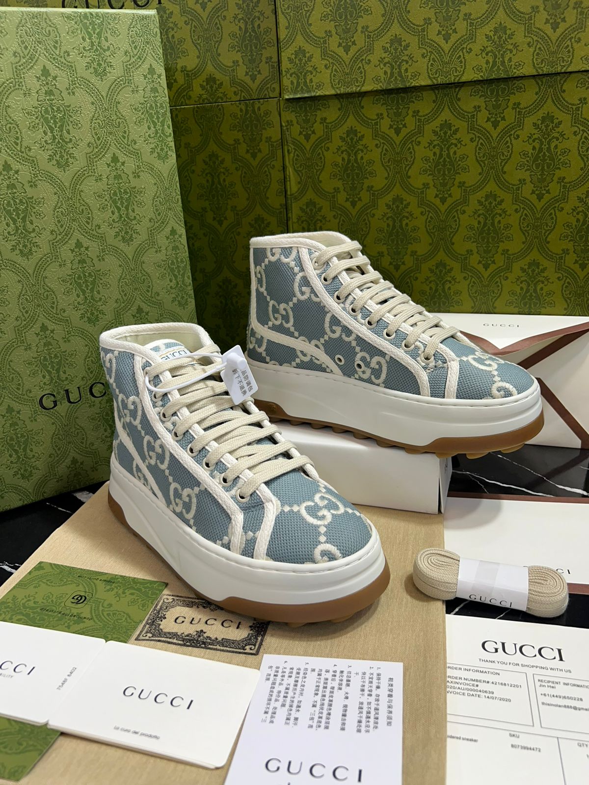 Gucci zapatos botín azules