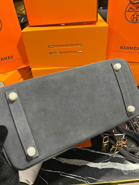 Hermes Birkin Gris Gamuza Piel