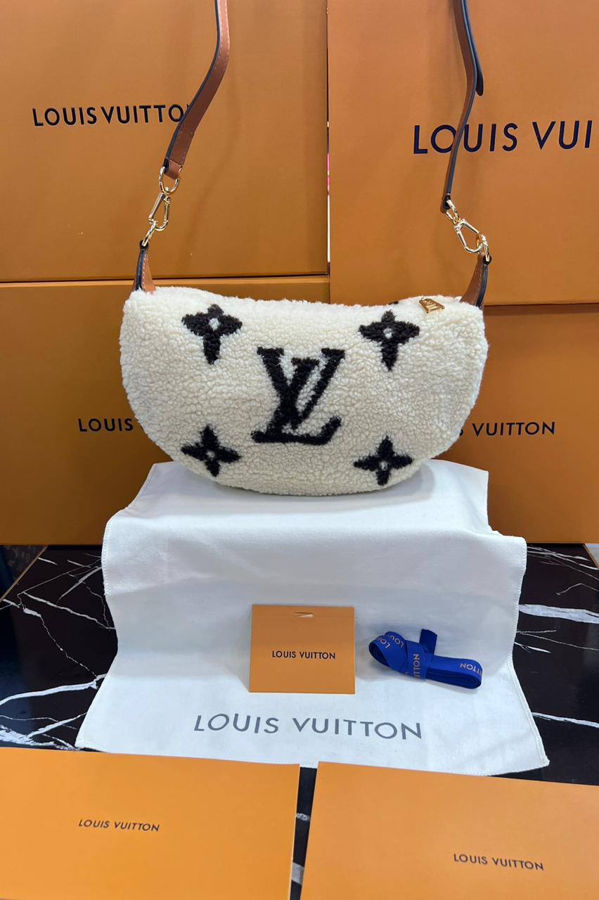 Louis Vuitton Lana con Piel Blanco y Negro