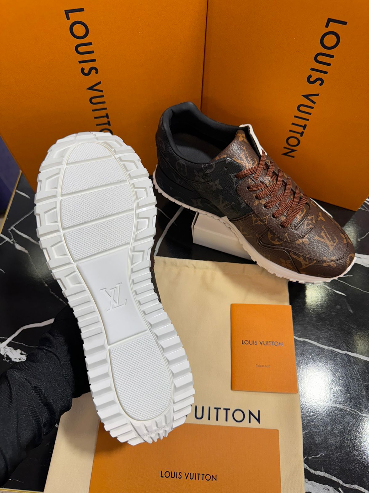 Louis Vuitton Tenis cafés Caballero