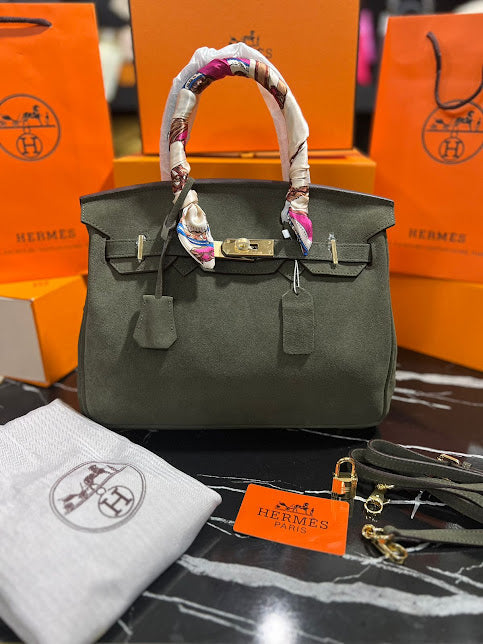 Hermes Birkin Verde Gamuza Piel