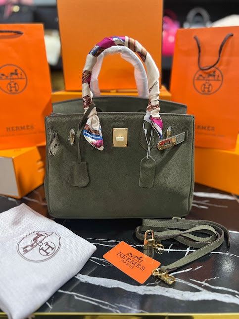 Hermes Birkin Verde Gamuza Piel