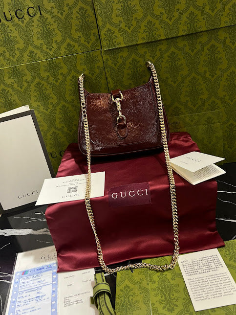 Gucci Vino Cadena Dorada Piel