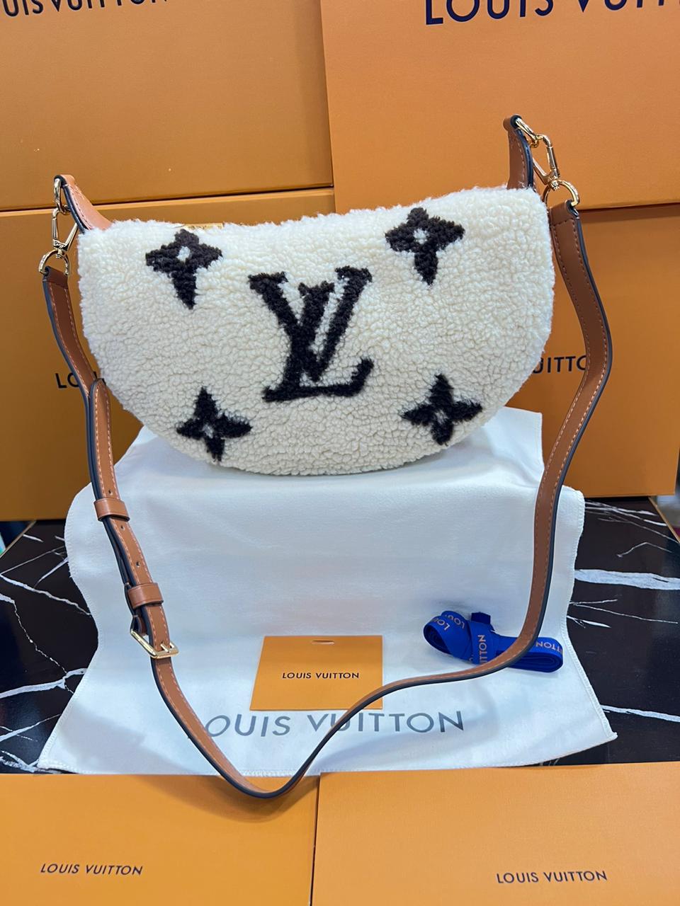 Louis Vuitton Lana con Piel Blanco y Negro