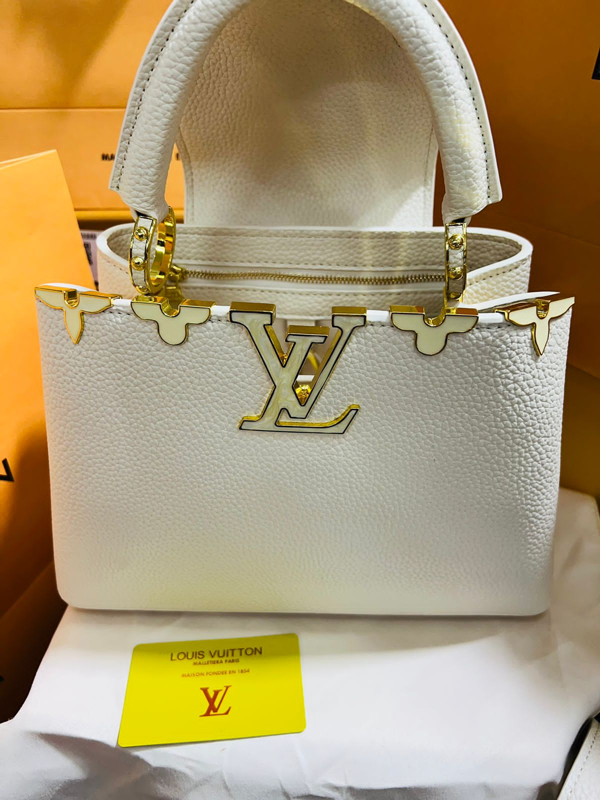 Louis Vuitton Capucine Blanco Piel