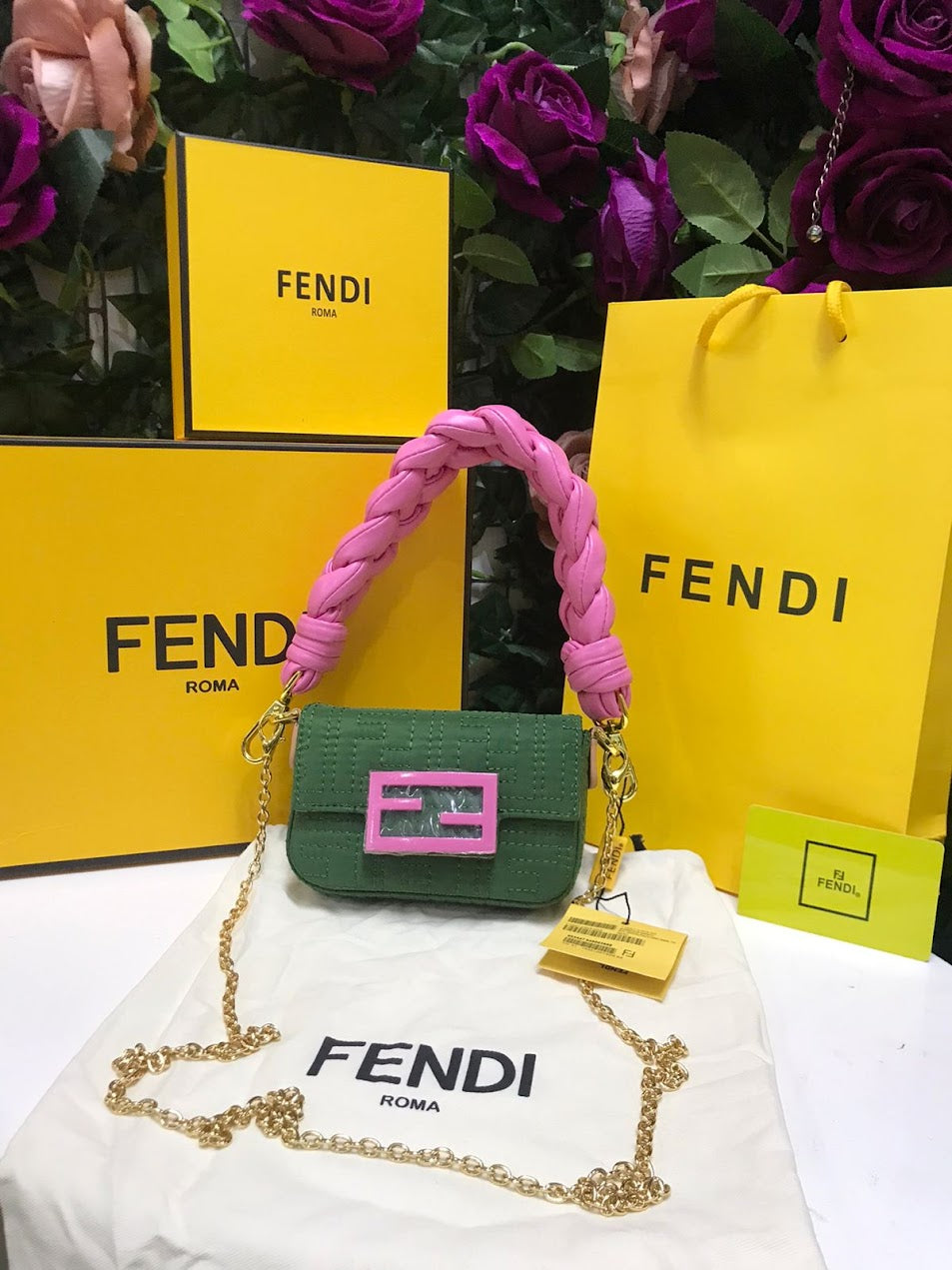 Fendi Verde con Rosa Piel