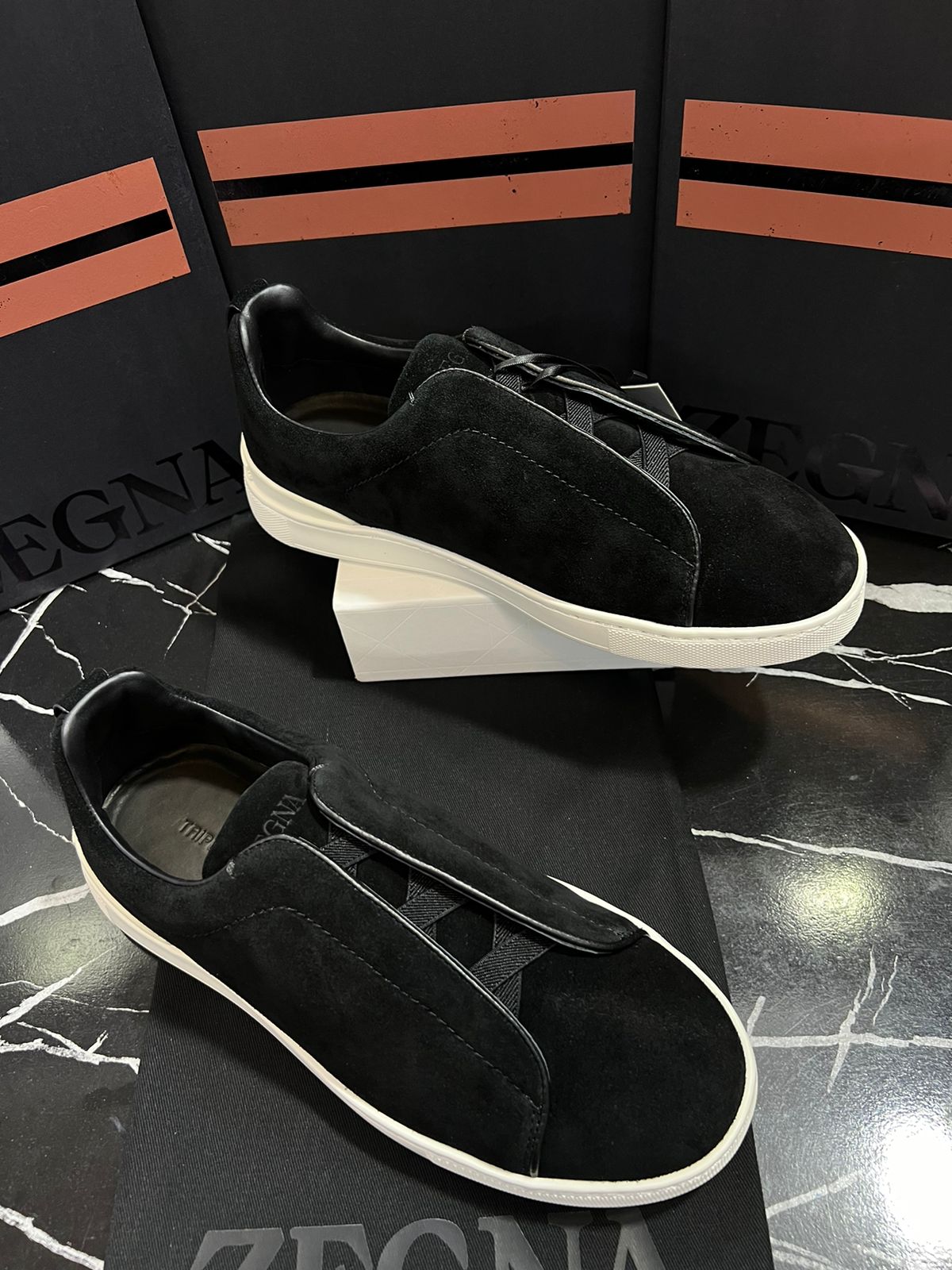 Zegna tenis color negro Caballero