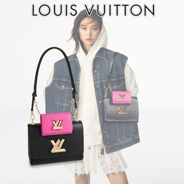 Louis Vuitton 2 Bolsas Negra-Rosa Piel