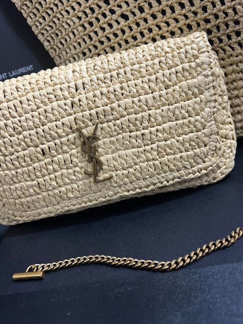 Saint Laurent Rafia Natural Beige