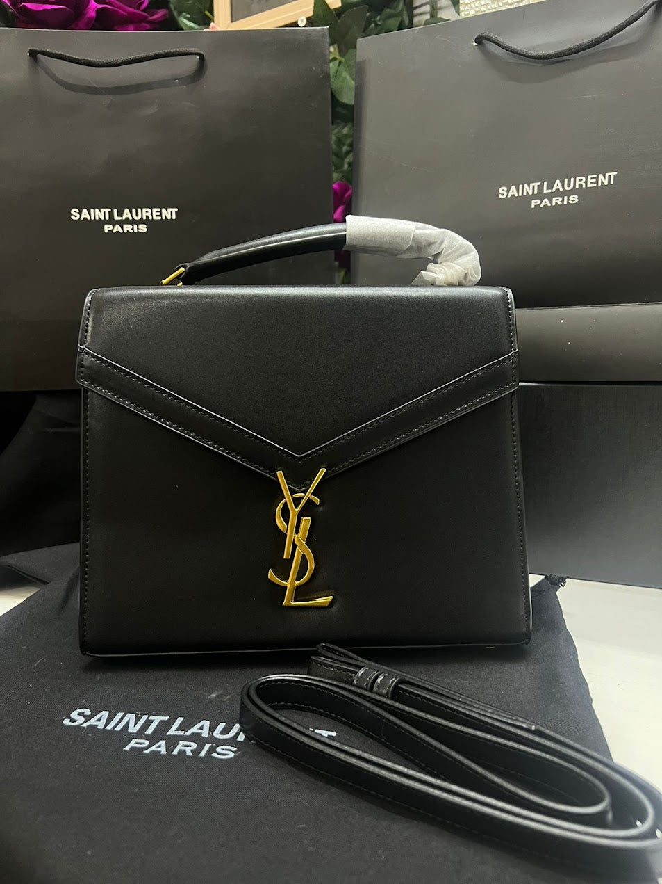 Saint Laurent YSL Negro Piel