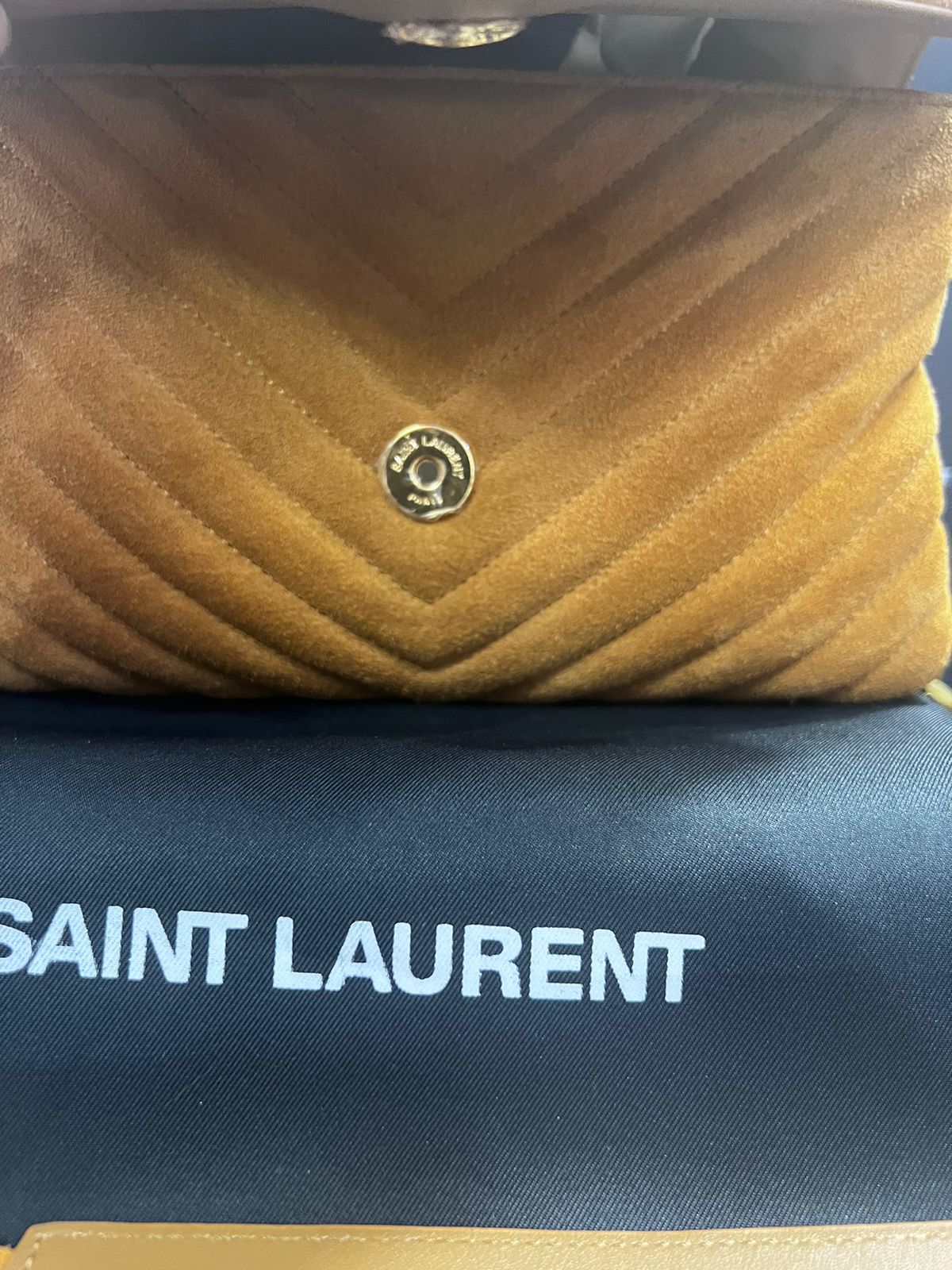 Saint Laurent Camel Gamuza con Piel