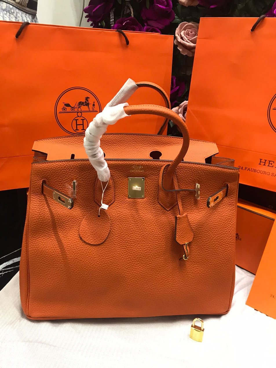 Hermes Naranja Piel