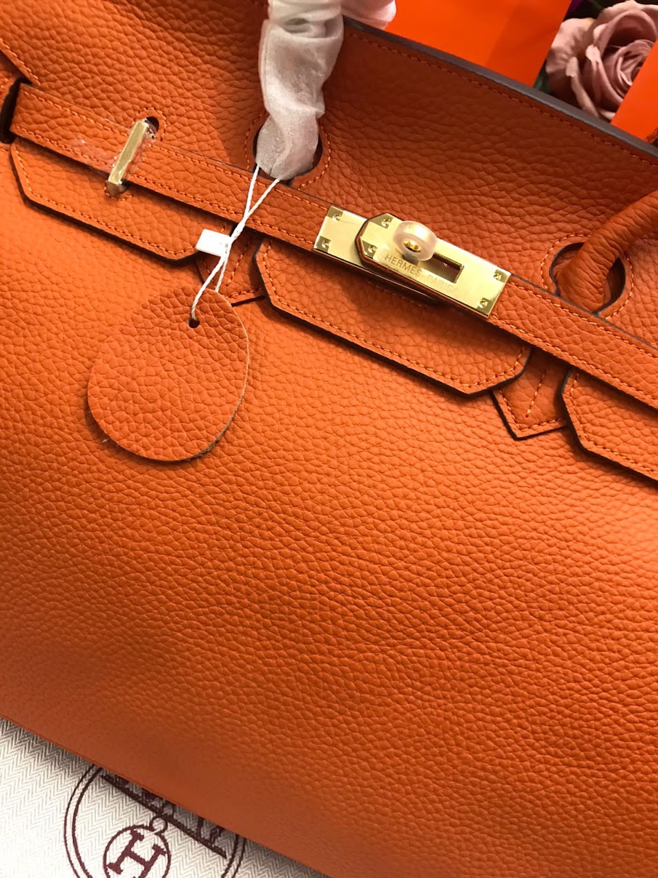 Hermes Naranja Piel