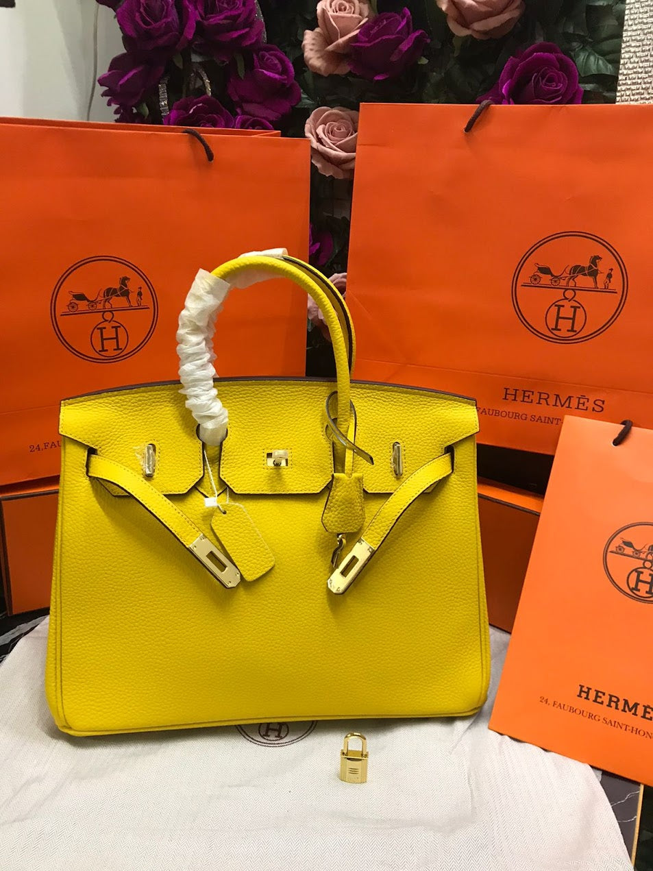 Hermes Amarillo Piel