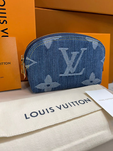 Louis Vuitton Azul Bordada Mezclilla