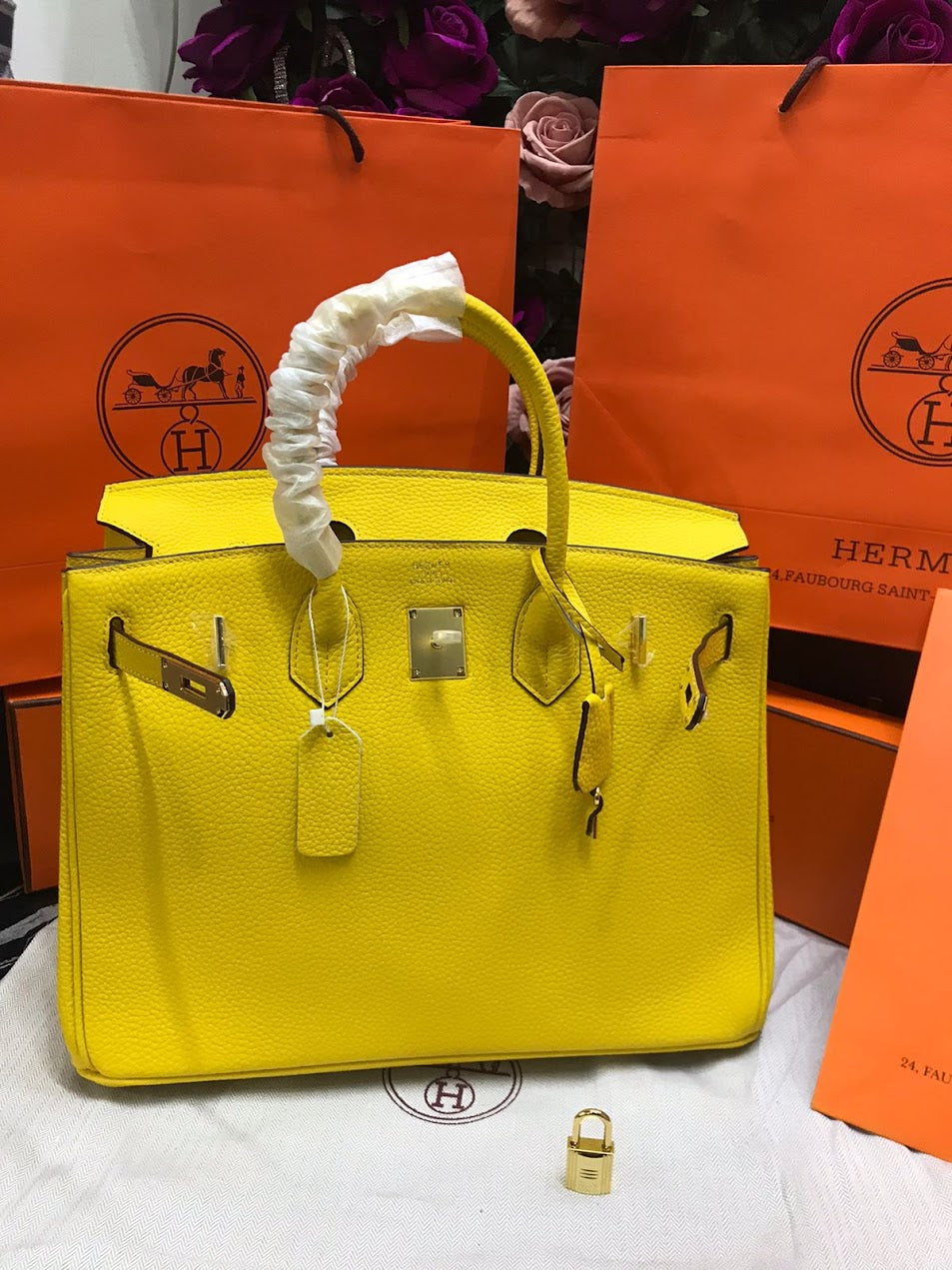 Hermes Amarillo Piel