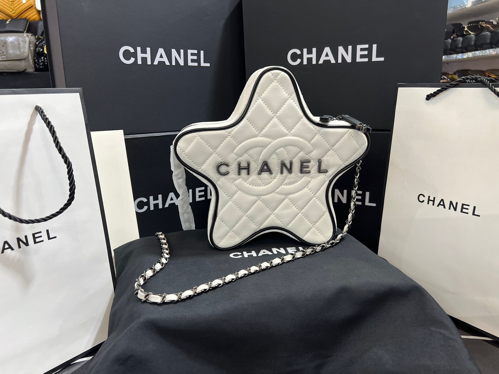 Chanel Estrella Blanco Piel