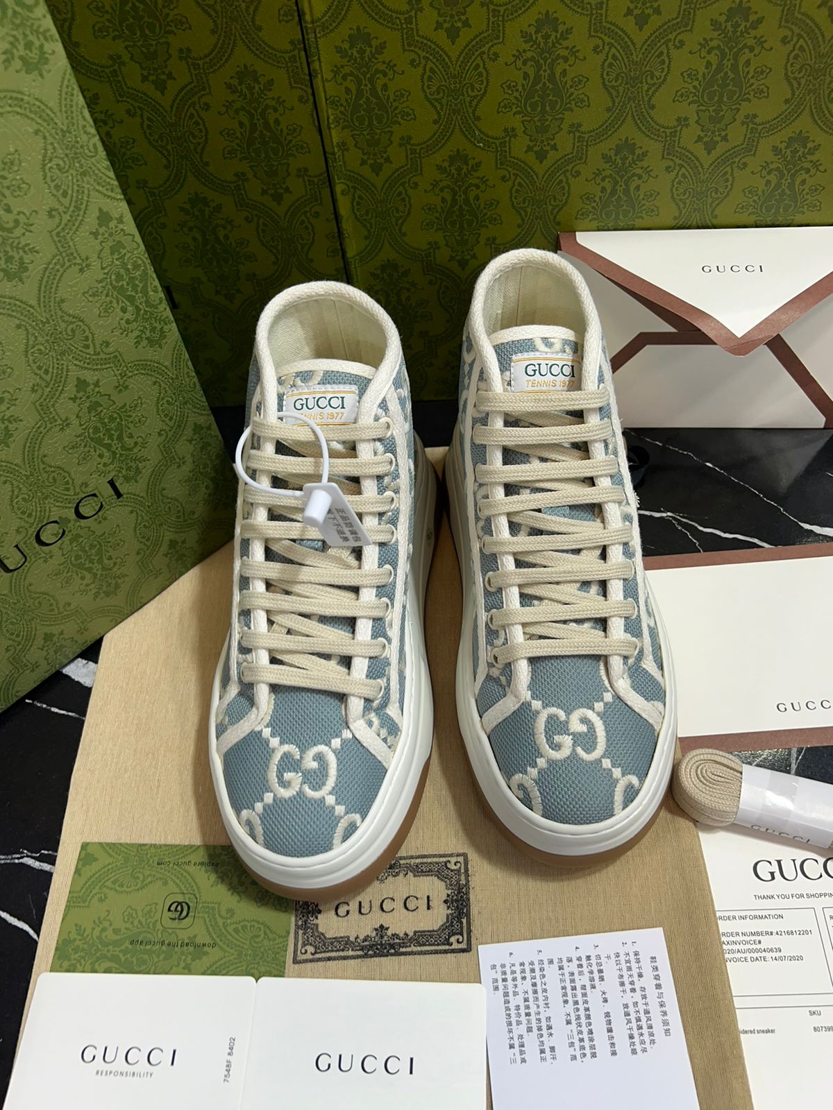 Gucci zapatos botín azules