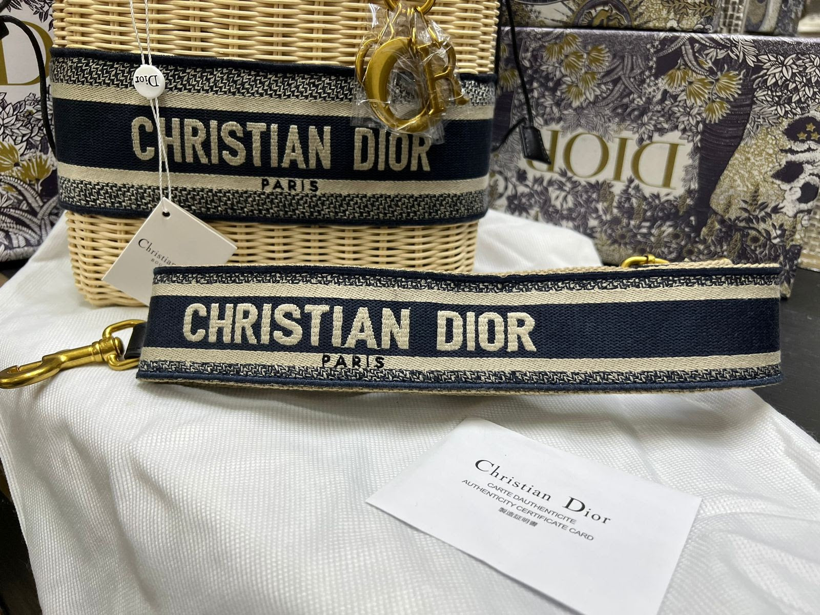 Christian Dior Palma Negra Tela