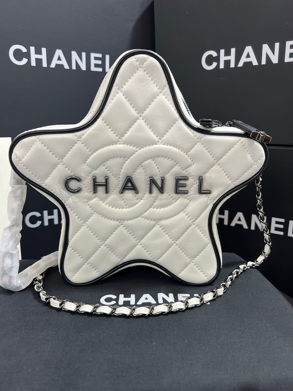 Chanel Estrella Blanco Piel