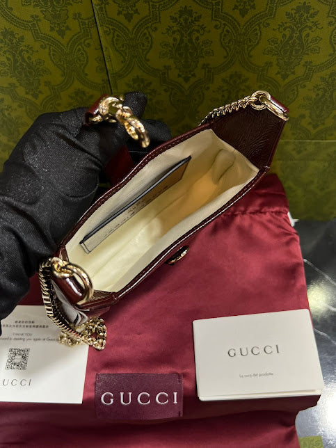 Gucci Vino Cadena Dorada Piel