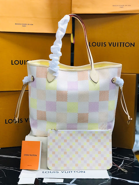 Louis Vuitton Blanco Multicolor Asa Beige Piel