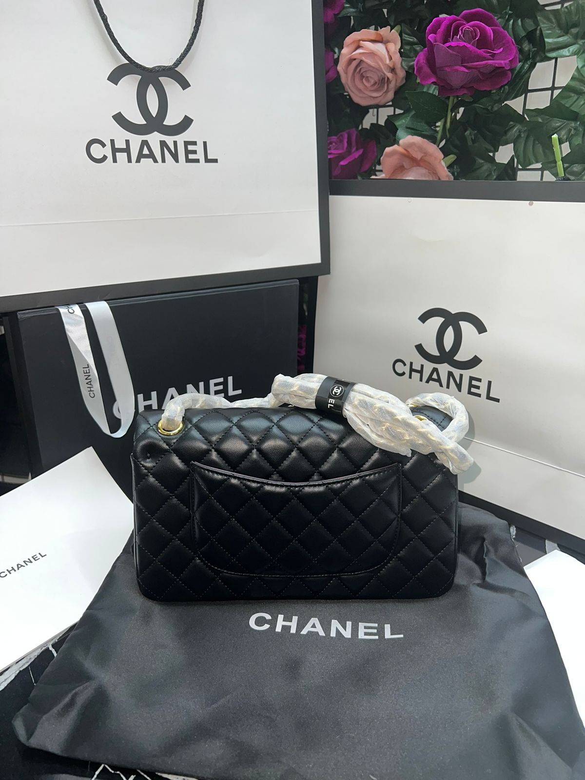 Bolsa Chanel Negro Clasica Con Solapa