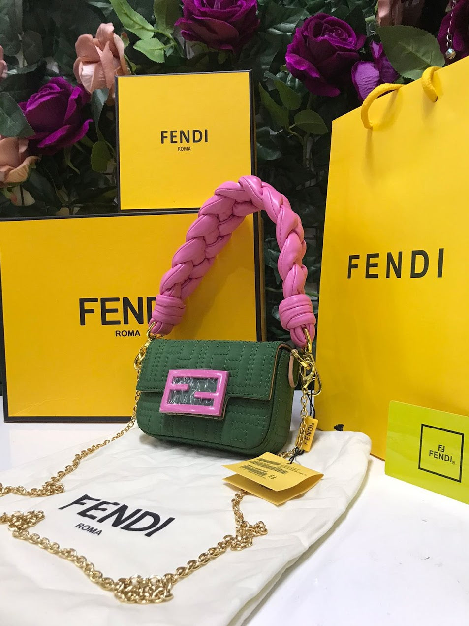 Fendi Verde con Rosa Piel