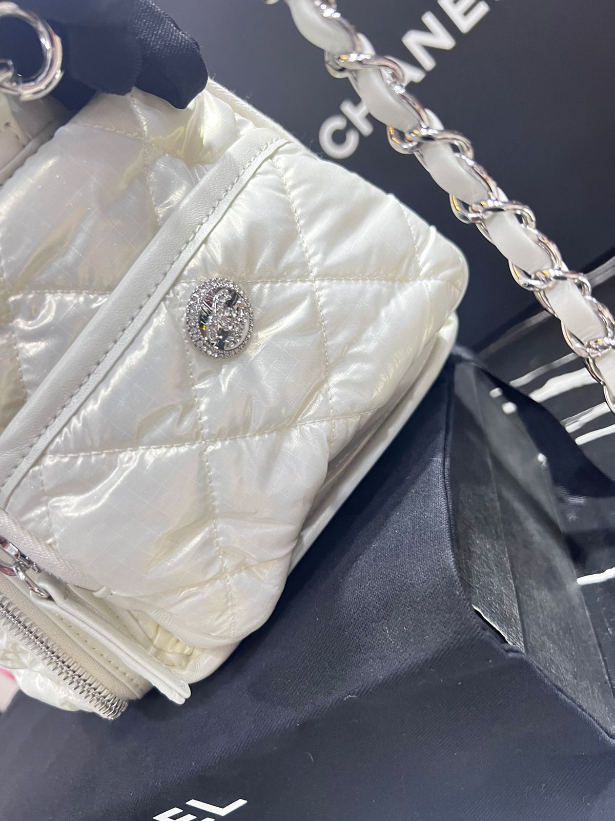 Chanel Edición Especial Textil con Brillos y Piel