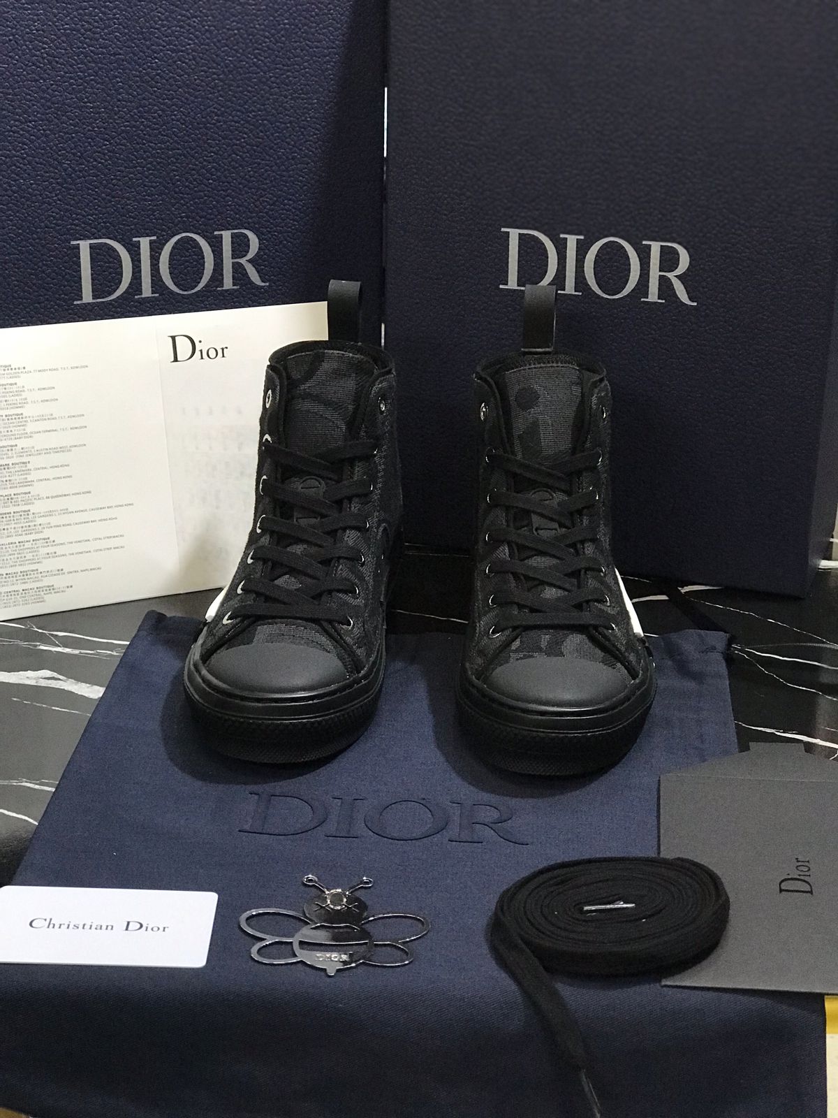 Christian Dior Tenis Botín negros