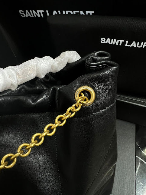 Saint Laurent Negro Cadena Dorada Piel