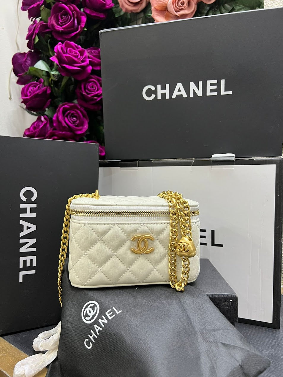 Chanel Blanca Piel Pequeña