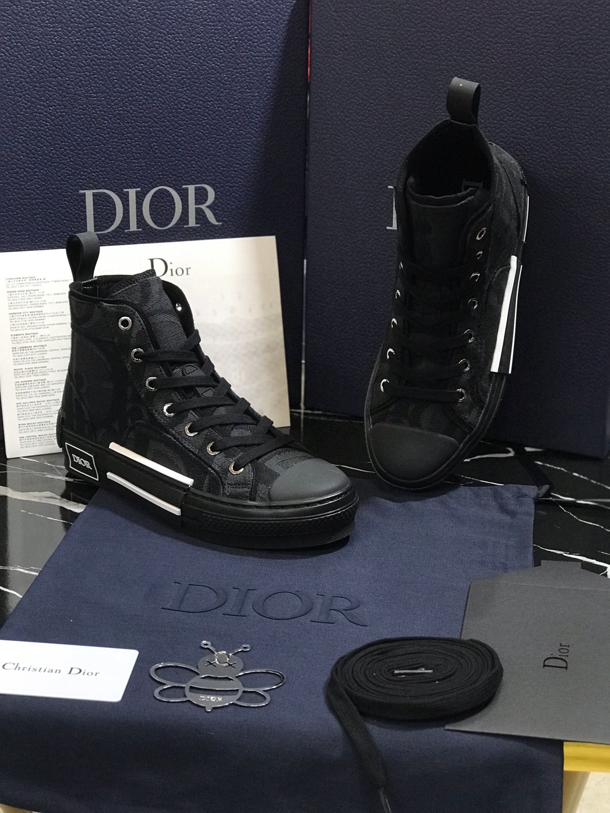 Christian Dior Tenis Botín negros