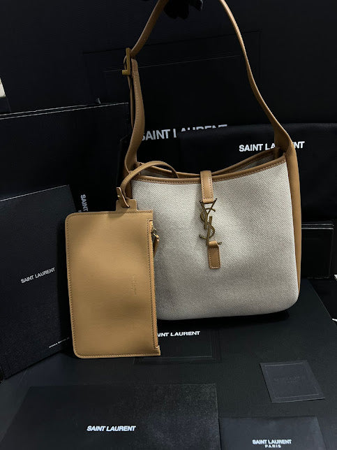 Saint Laurent Beige con Blanco Piel