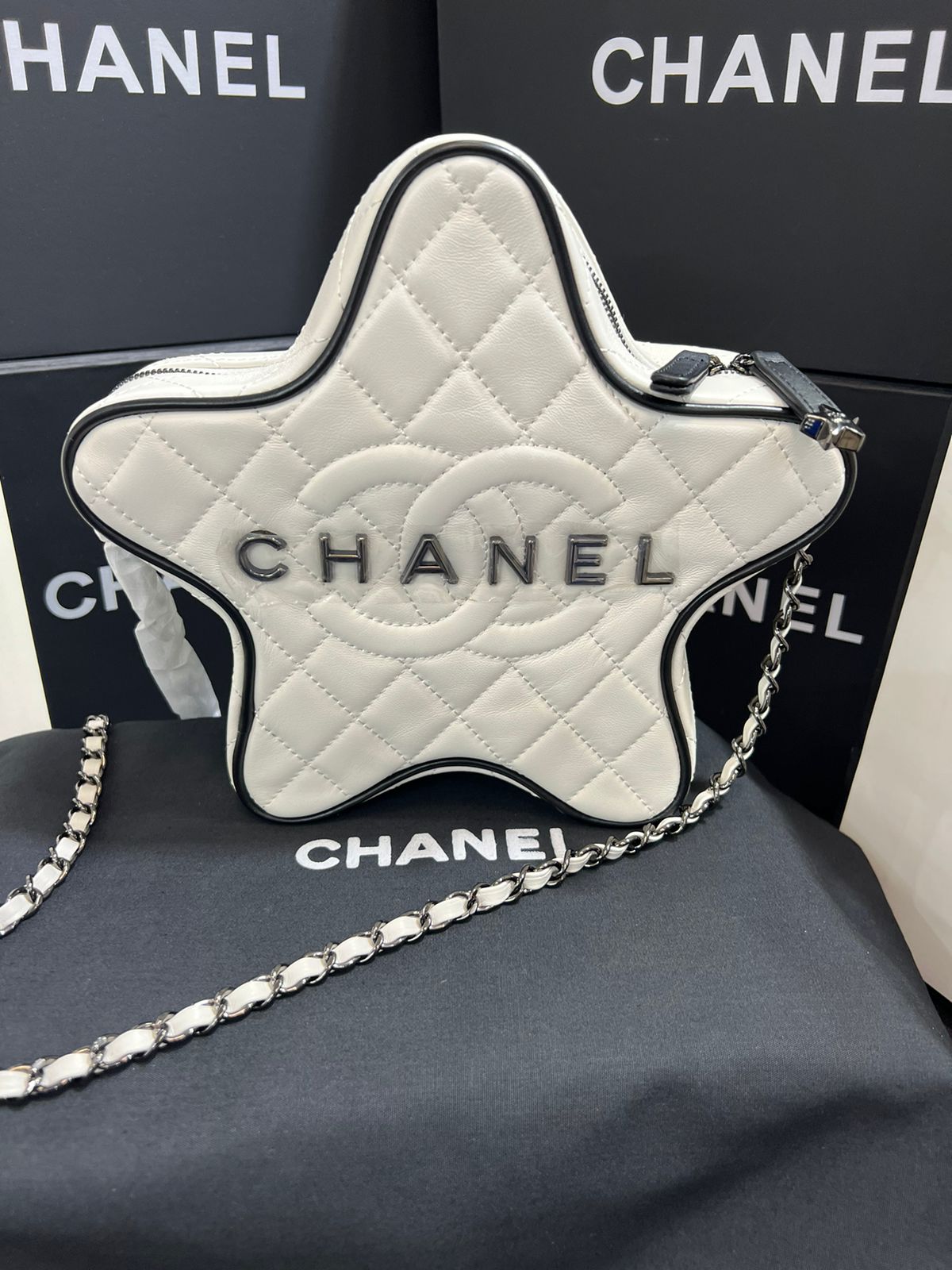 Chanel Estrella Blanco Piel