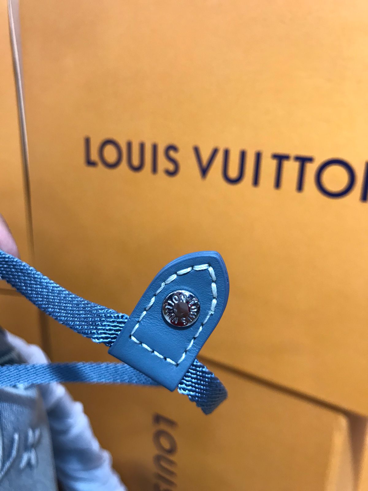 Louis Vuitton Azul Textil y Piel