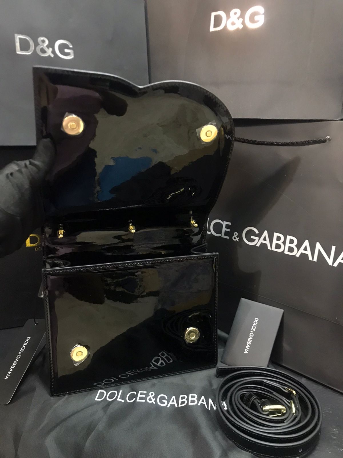 Dolce Gabbana Negro Charol Piel