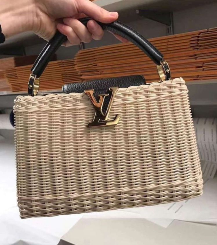 Louis Vuitton Edición Especial Mimbre tejida a mano correas de Piel