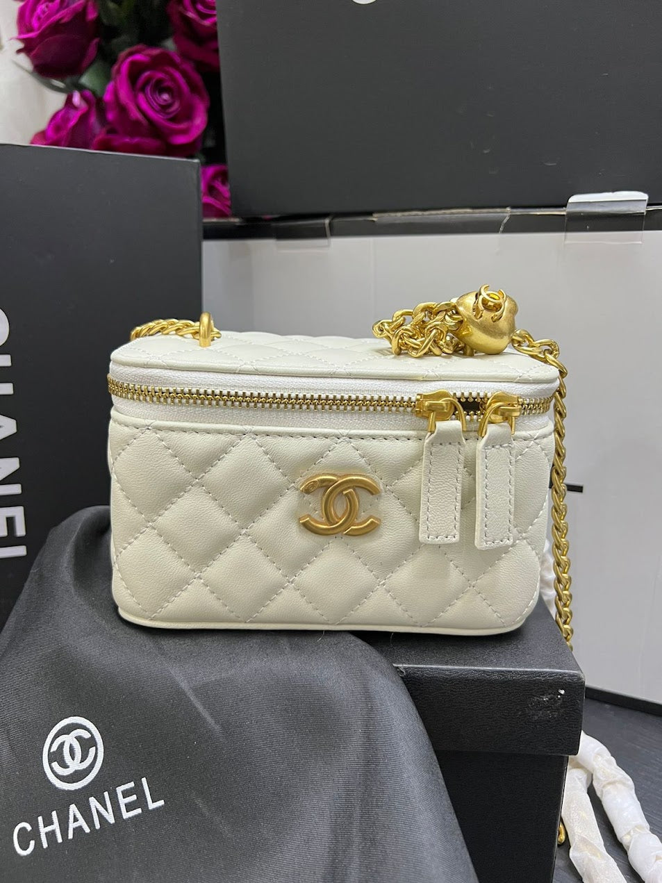 Chanel Blanca Piel Pequeña