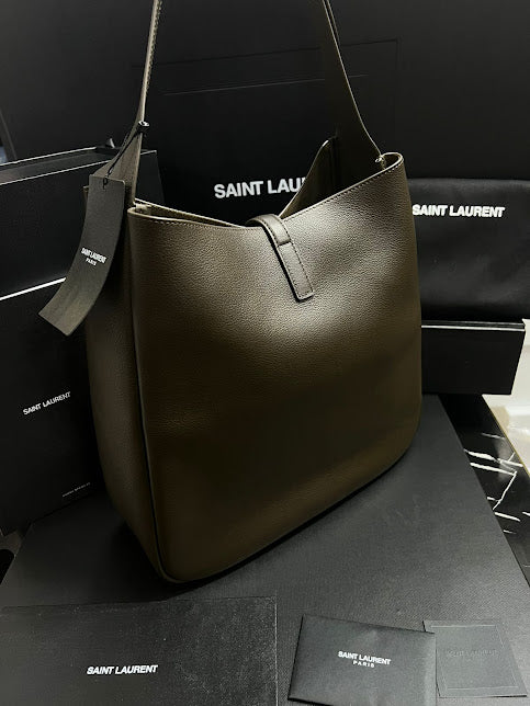 Saint Laurent Verde Olivo Piel