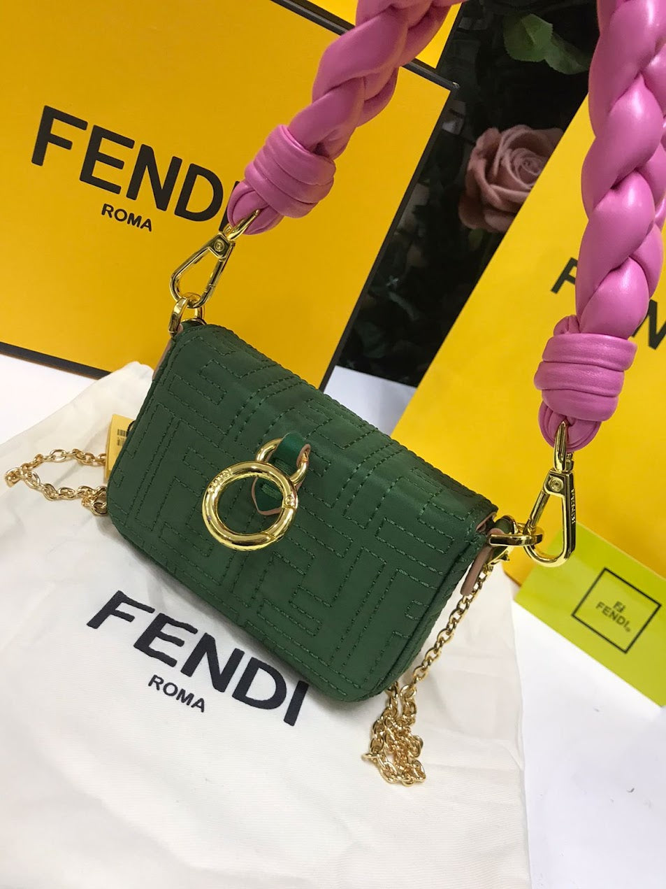 Fendi Verde con Rosa Piel