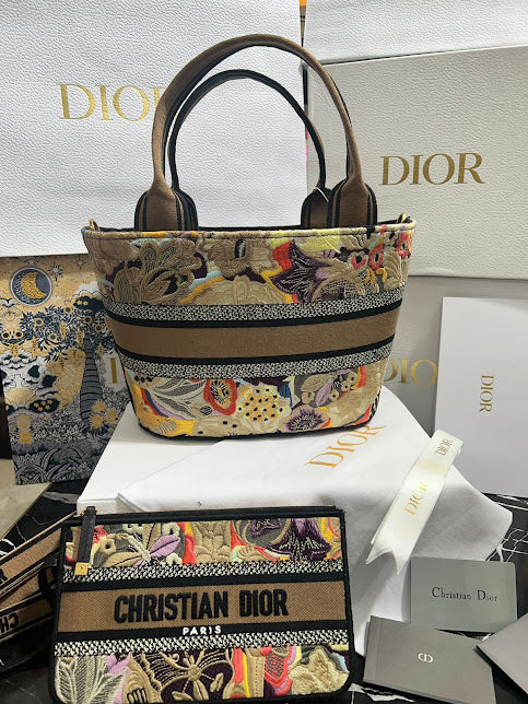 Christian Dior Café Bordada Tela