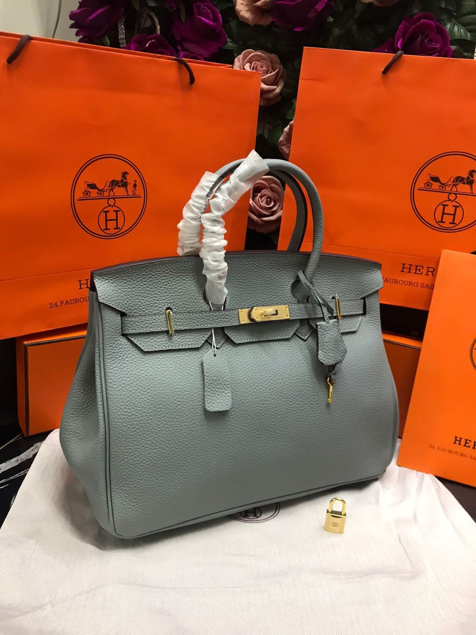 Hermes Birkin Azul Piel