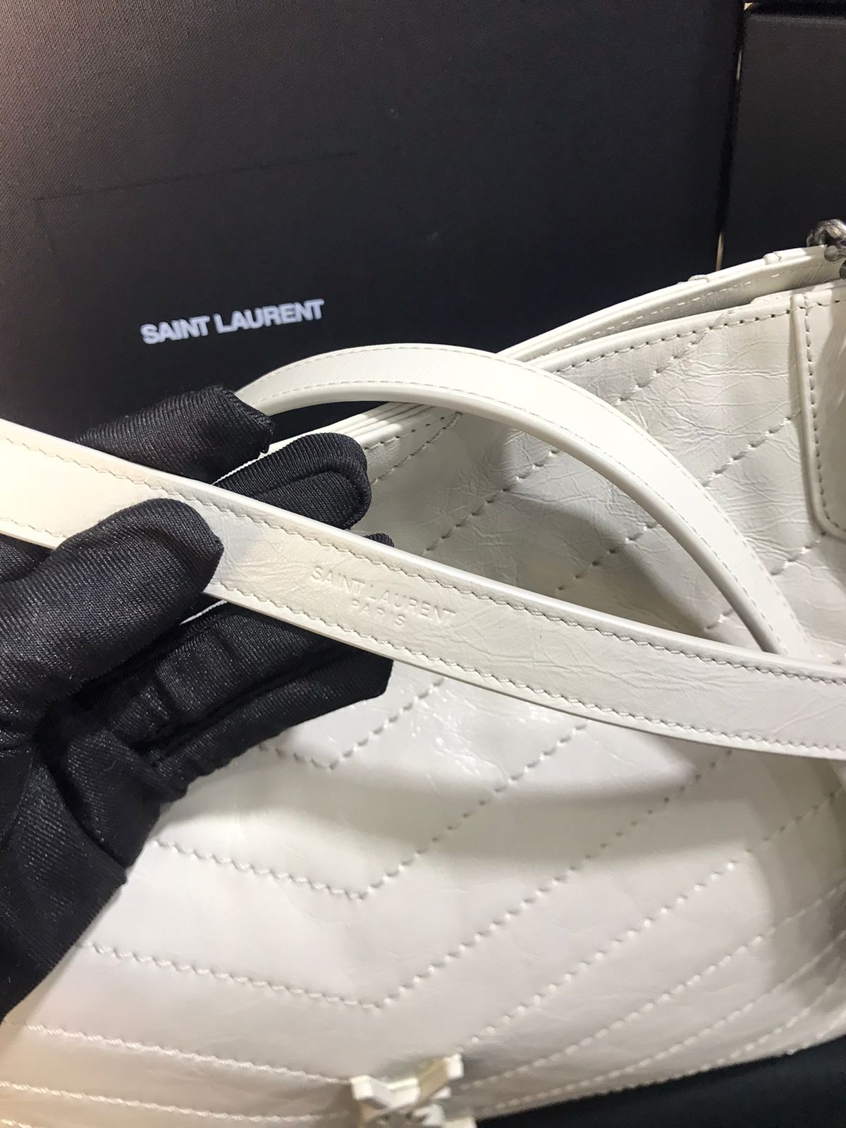 Saint Laurent Blanco Piel