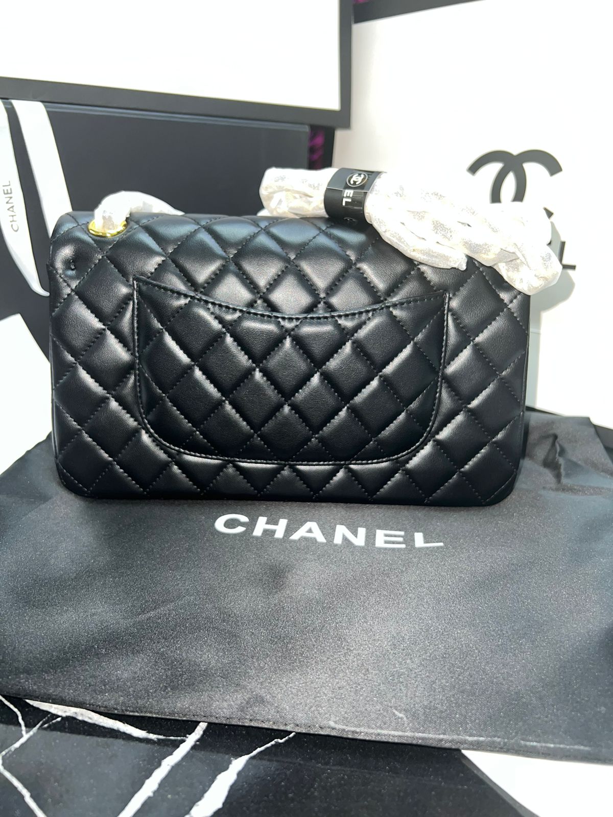 Bolsa Chanel Negro Clasica Con Solapa