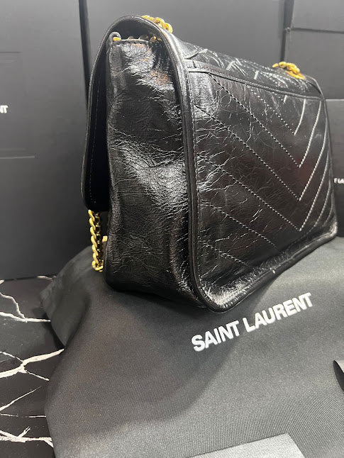 Saint Laurent Niki Negra Piel