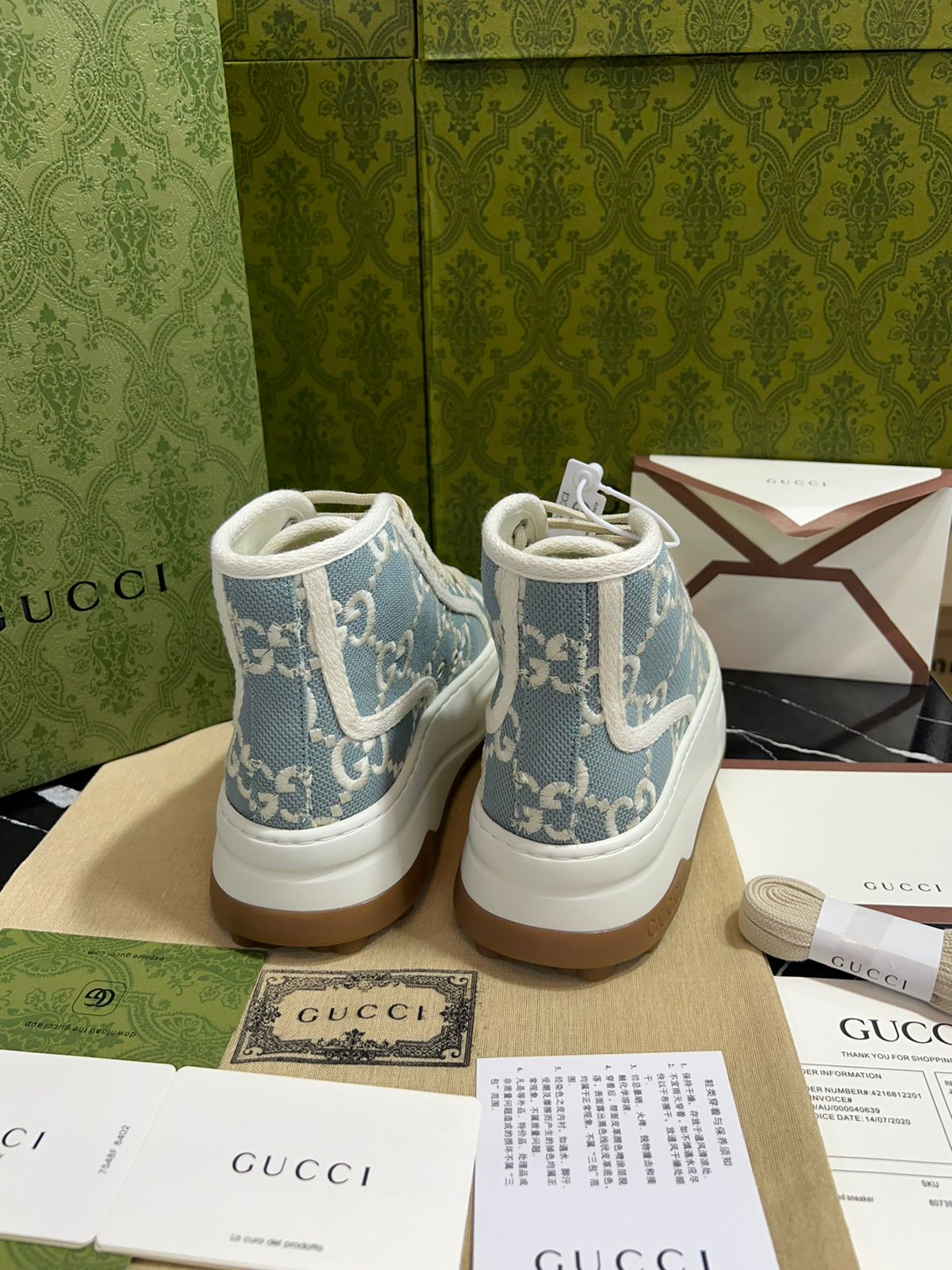 Gucci zapatos botín azules