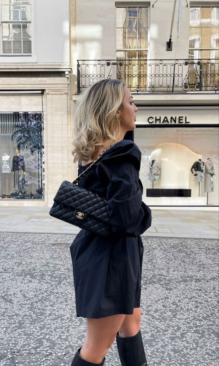 Bolsa Chanel Negro Clasica Con Solapa