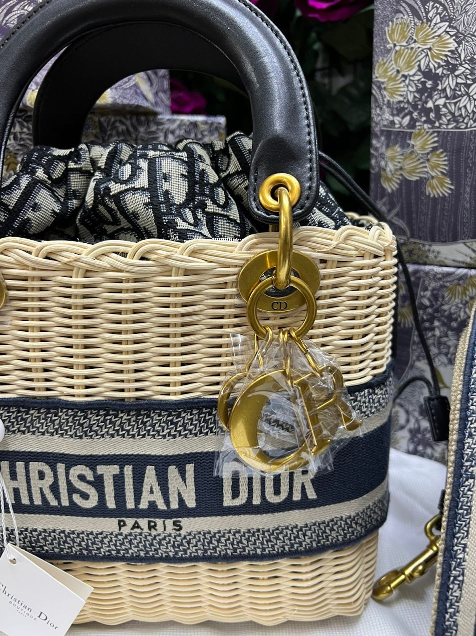 Christian Dior Palma Negra Tela